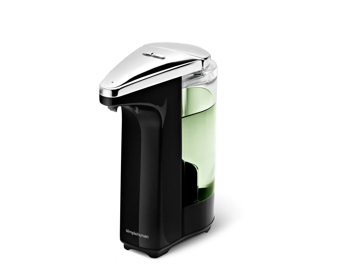 black compact touch-free sensor soap pump