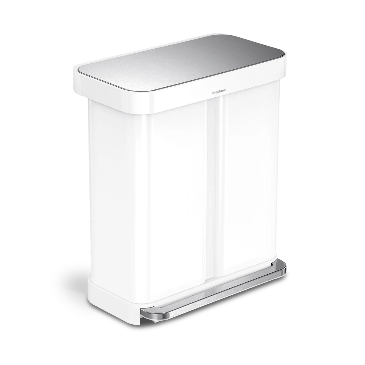 58 Litre, Rectangular Dual Compartment Pedal Bin With Liner Pocket - Image 11