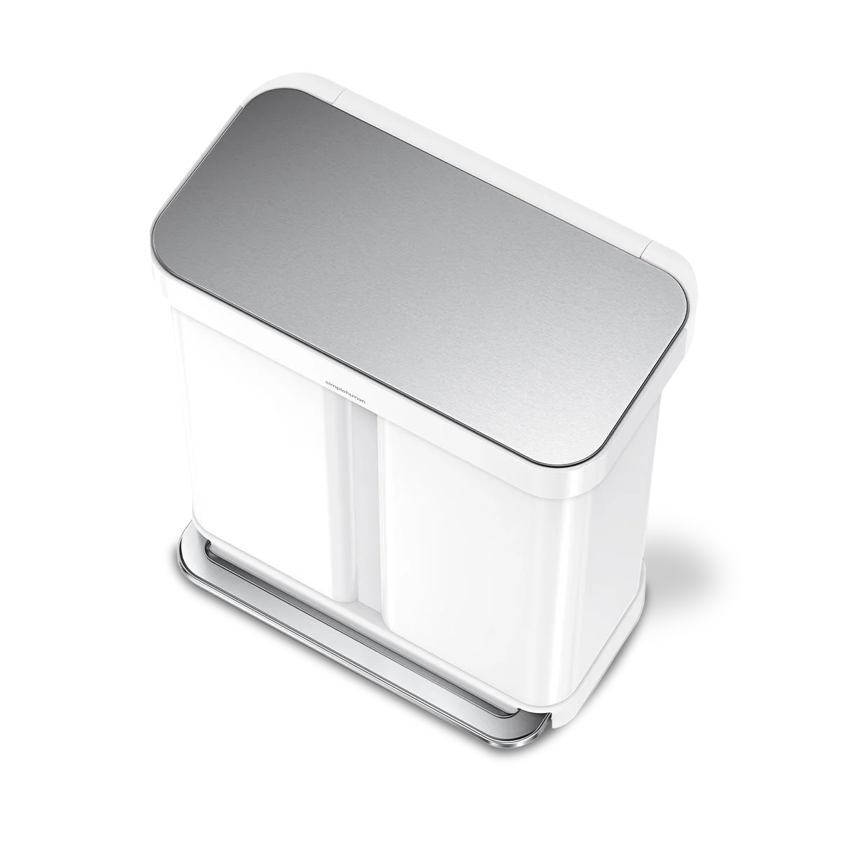 58 Litre, Rectangular Dual Compartment Pedal Bin With Liner Pocket - Image 14