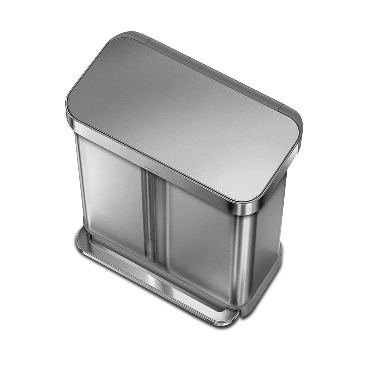 58 Litre, Rectangular Dual Compartment Pedal Bin With Liner Pocket - Image 4
