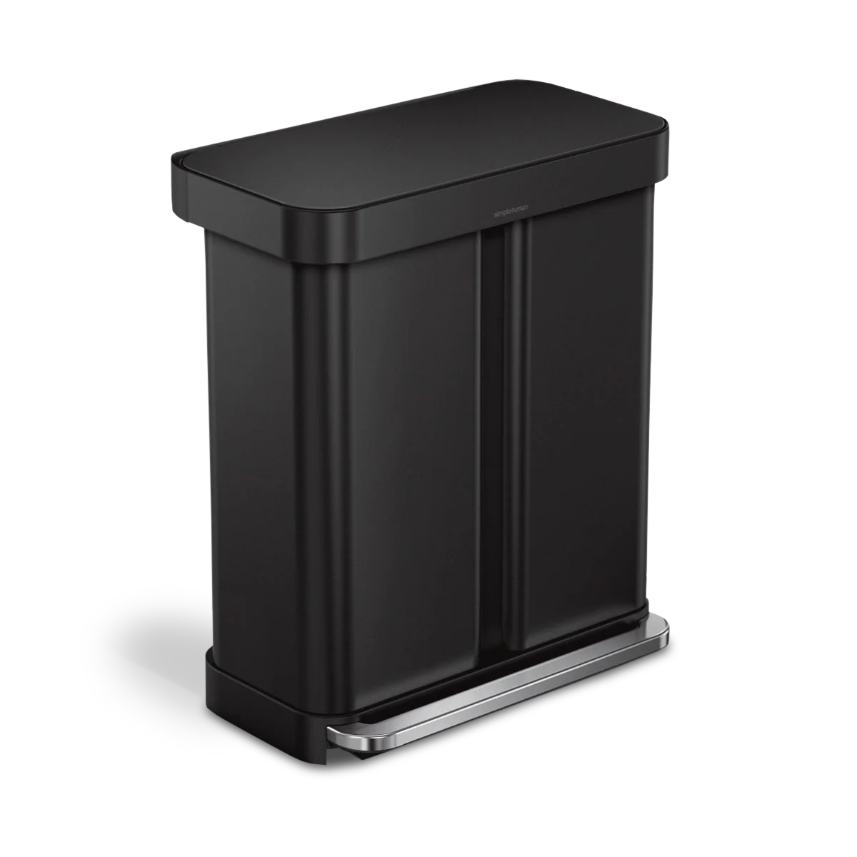 58 Litre, Rectangular Dual Compartment Pedal Bin With Liner Pocket - Image 6