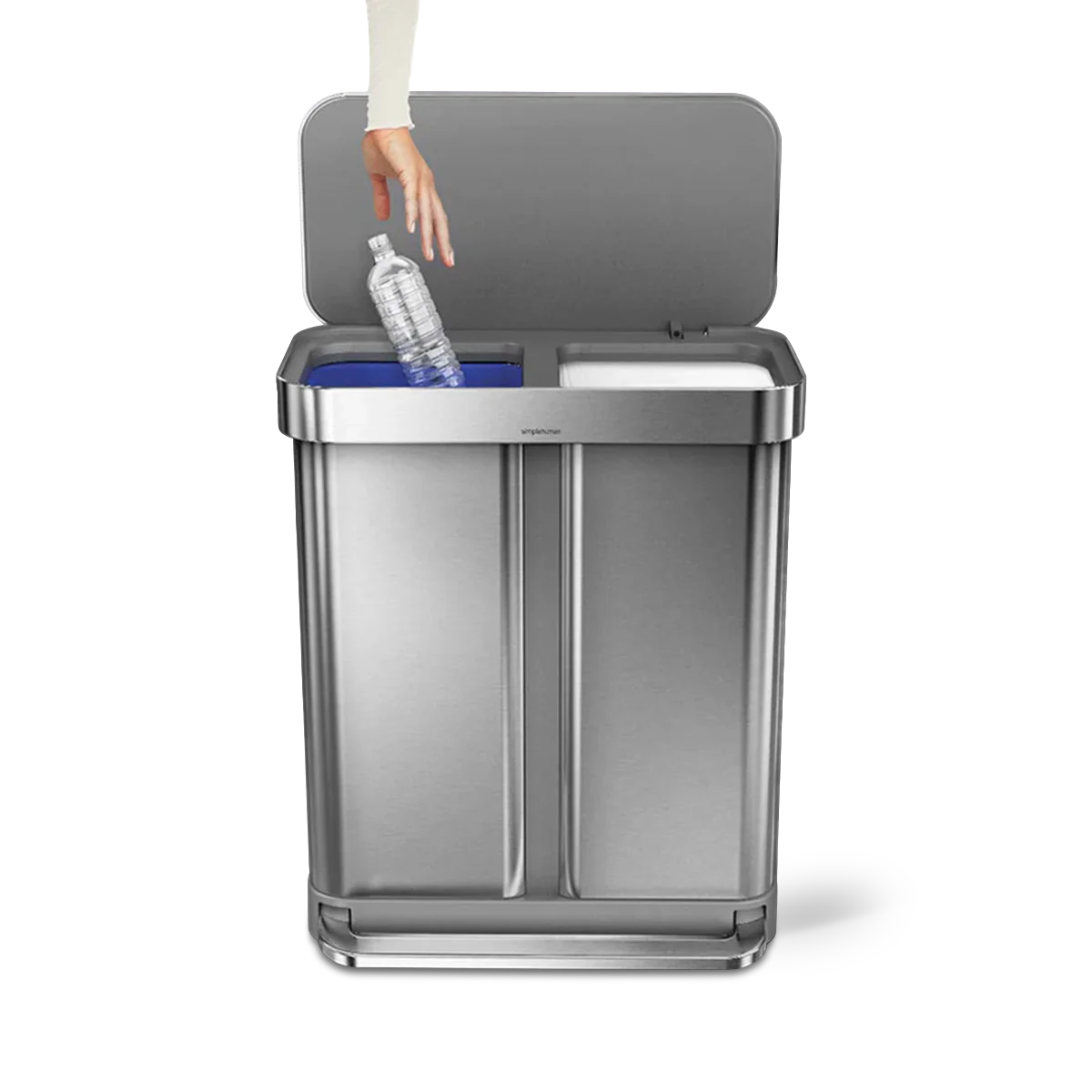 58L dual compartment rectangular sensor can with voice and motion control - Image 4