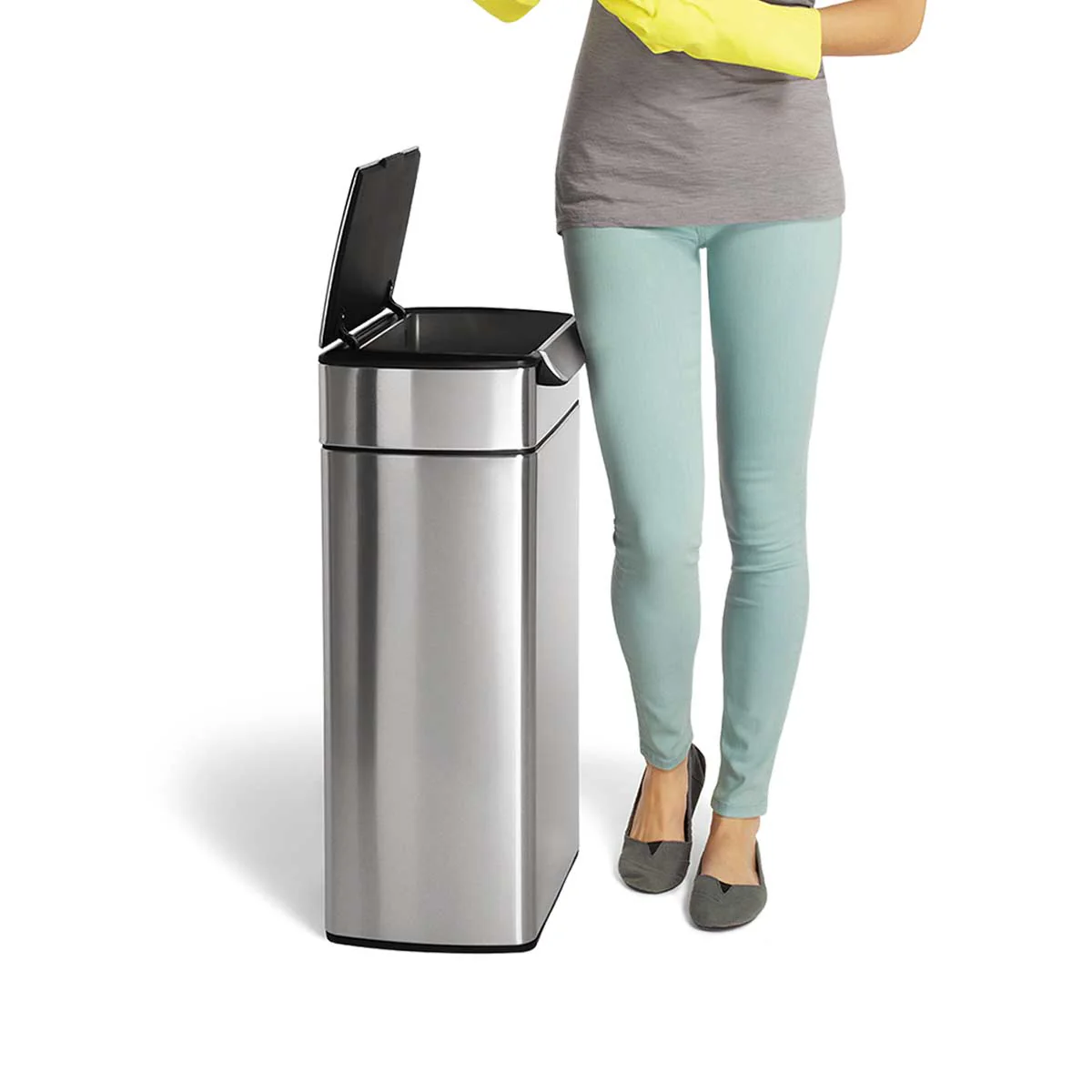 40 Litre, Rectangular Touch-Bar Bin - Image 4