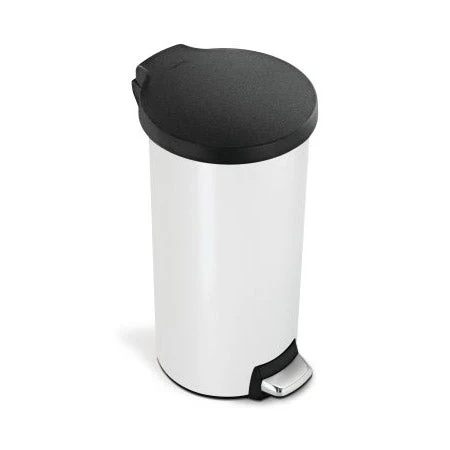 30L classic round step trash can with plastic lid - Image 3