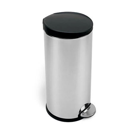 30L classic round step trash can with plastic lid - Image 4