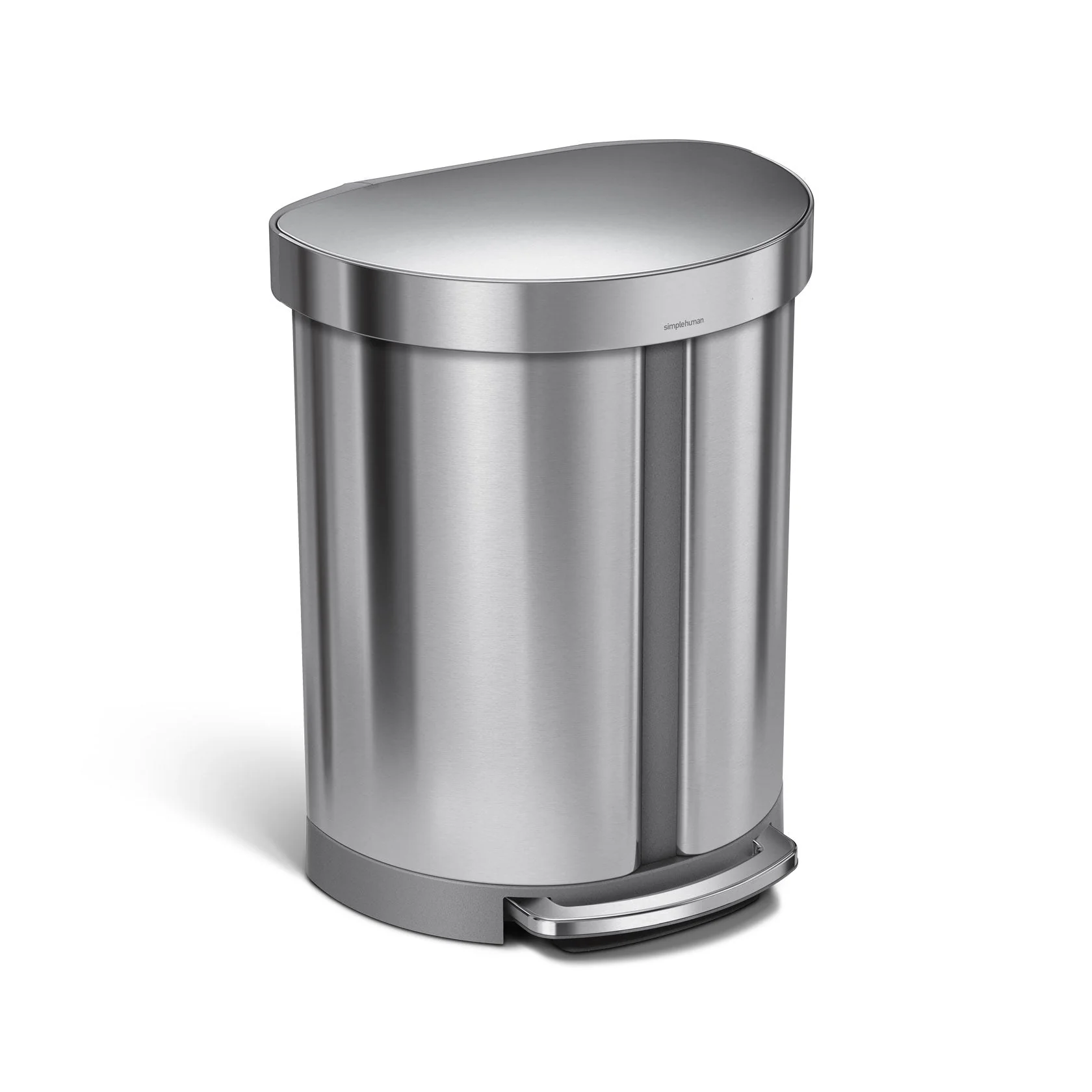 55 litre dual compartment semi-round pedal bin