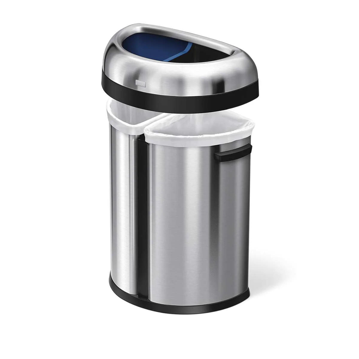 66 litre, dual compartment semi-round open bin - Image 3