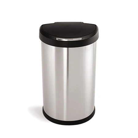 studio 45 litre semi-round sensor can fingerprint-proof brushed stainless steel plastic lid
