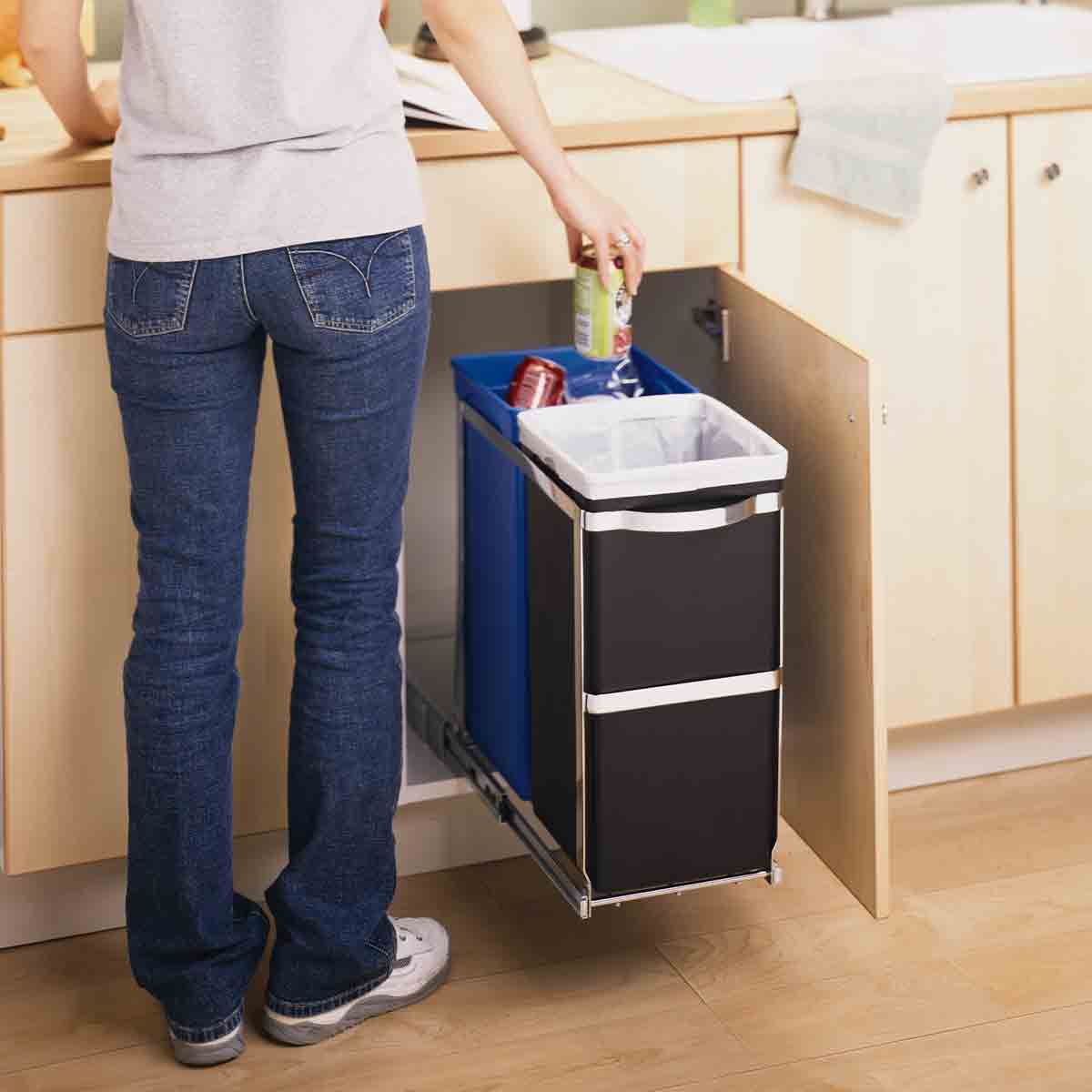 35L Dual Compartment Under Counter Pull-Out Can - Image 6